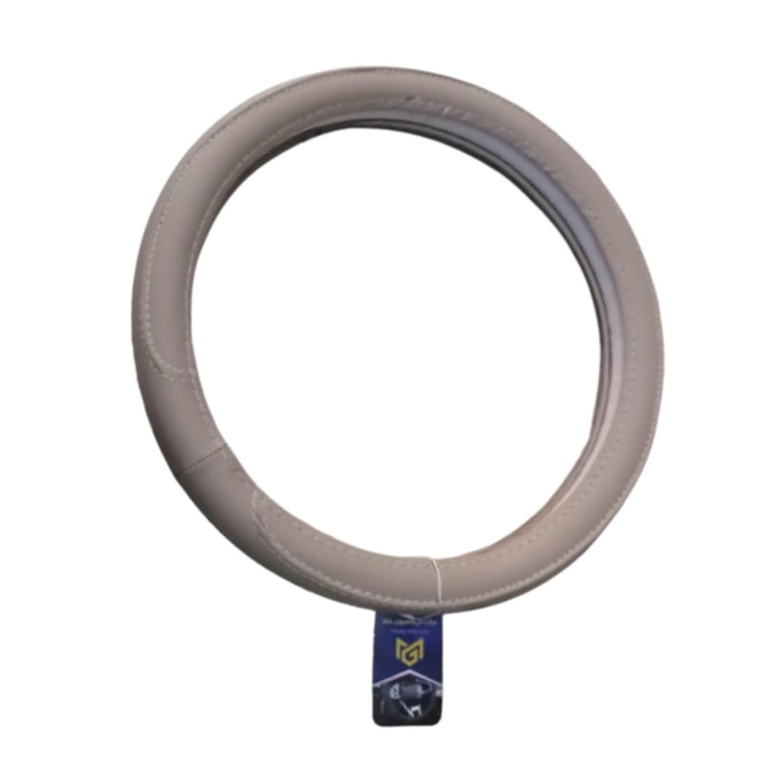 Steering Wheel Cover Carbon Fiber Leather Anti-Slip Car Interior Accessories 15 Inch Universal Beige Imported