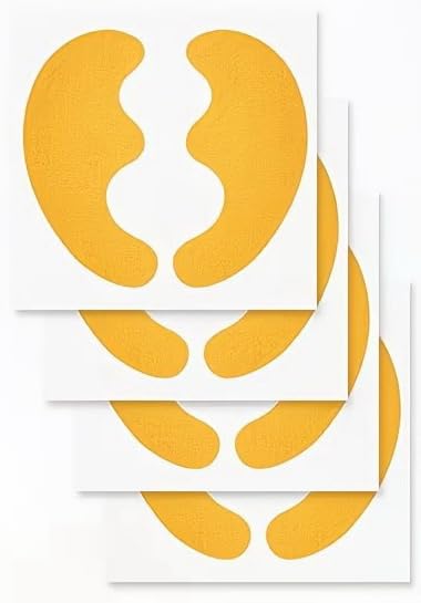 8pcs 4 sheets Yellow Crescent-shaped Facial Contouring Patches, Designed to Fit the Cheek Area and Improve Facial Lines. Made with Skin-friendly, Breathable Fabric for Gentle, Non-irritating Use