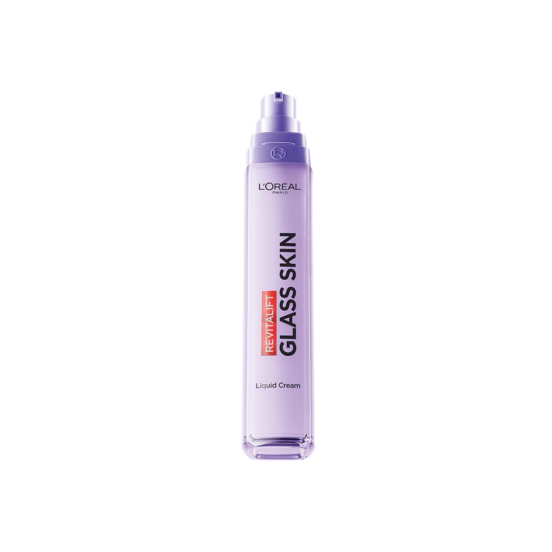 L’Oréal Paris Revitalift Glass Skin Liquid Cream: 1 drop for 100H Glowing Hydration With Hyaluronic Acid & Vitamins B3+B5+C for Dewy, Plumped Glass Skin, 50ml