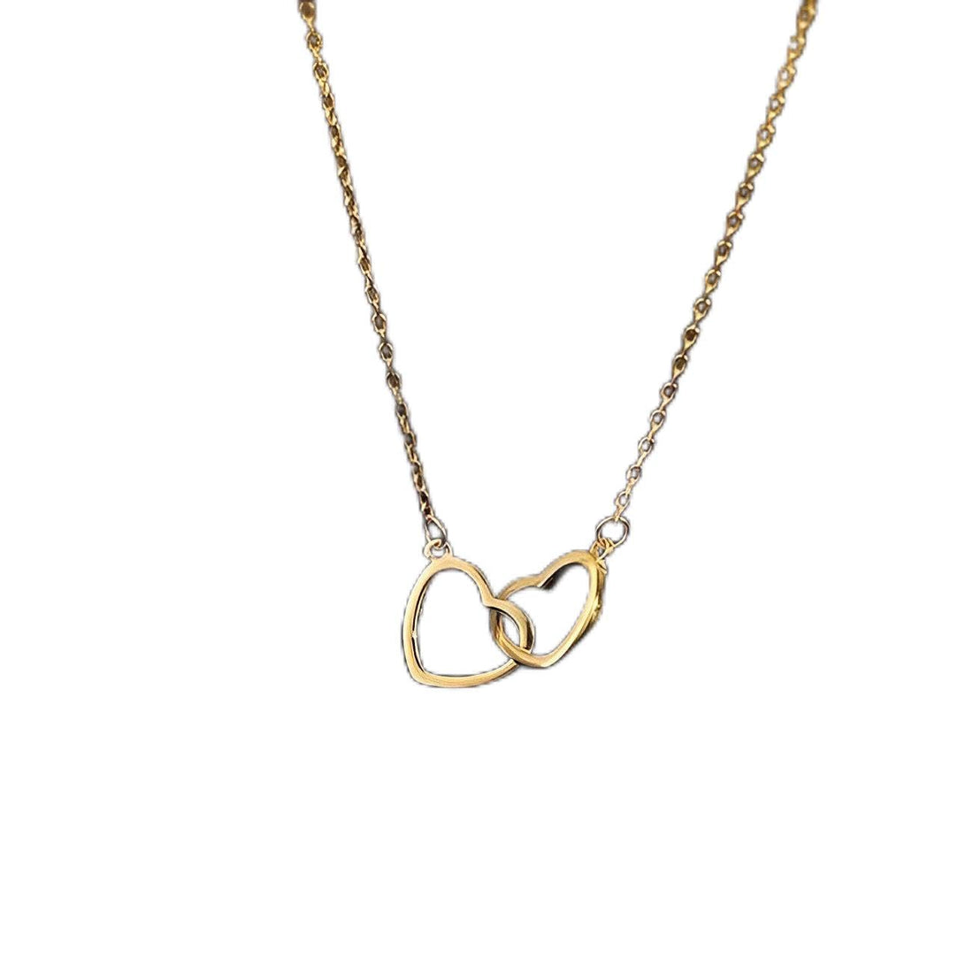 Elegant Double Heart Necklace - Gold Pendant for Women, Perfect Birthday Gift Idea for Girls, Fashionable Jewelry for Every Event and Style