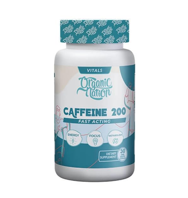 Premium Caffeine 200 – 30 Capsules Targeted Alertness Bundle with Practical Pill Box – Pure Calibrated Fast-Acting Alkaloid Formulation Engineered for Daily Routine Balance