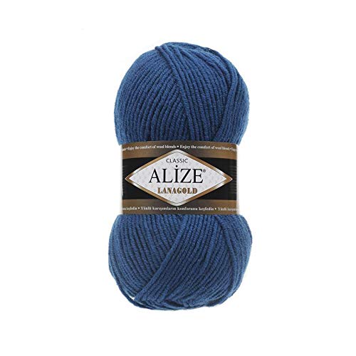 Aliza LANAGOLD Color No. 155 Mykonos Blue - Crochet and Knitting Yarn