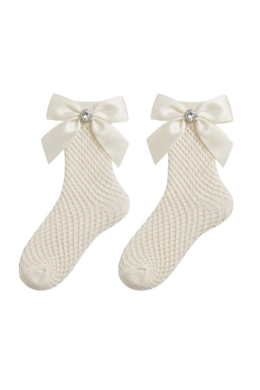Girls Mesh Bowknot Socks Fashion Comfortable Kids Socks