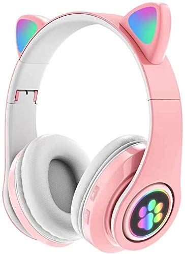 LOLO Bluetooth 5.0 Wireless Headphones, Headphones with Microphone, Bluetooth Stereo Headphones with Noise Cancelling with Hi-Fi, Compatible with All Bluetooth Devices (Pink)