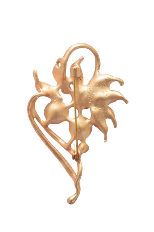 Brioche pin for suit, stainless steel, in the shape of a rose with lobes - gold 7