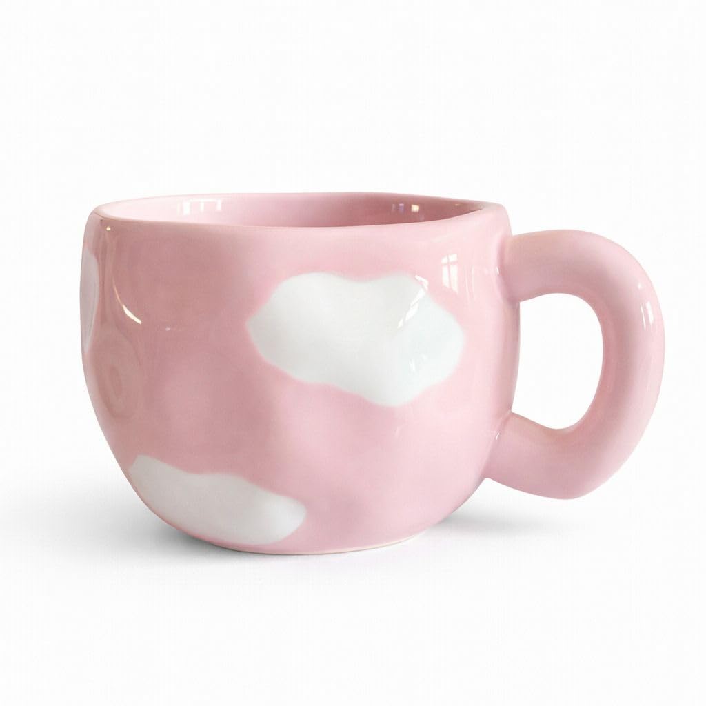 Ceramic Coffee Mug – Tea Cup & Cappuccino – Coffee Mug Ceramic Cup – Stylish Cute Design – Gift Idea – Mug Coffee Cup (Pink)