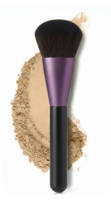 Premium Blush Bronzer Face Makeup Brush, Perfect For Cheek Nose Blending Contouring Polishing, Suitable For Powder Liquid Cream(Angled and Triangular Contour Brush-PURPLE METAL MIX BLACK COLOR