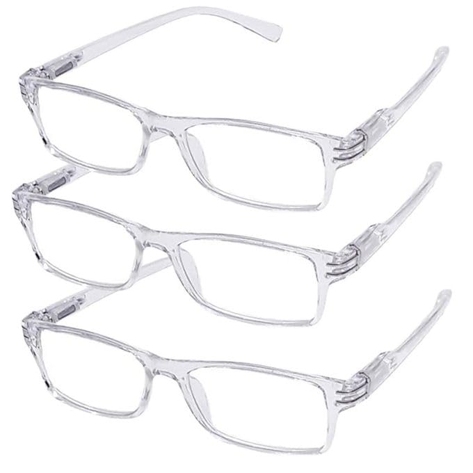 3 Pack Reading Glasses for Men and Women Comfortable Scratch Resistant Reading Glasses for Phone Computer 1.00+ to 4.00+ with Case and Free Cotton Handkerchief