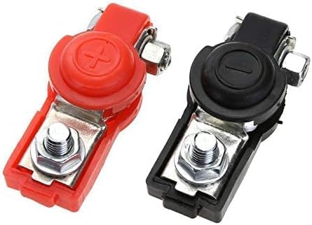 Battery Terminal Connectors Clips with Plastic Cover, Adjustable Battery Terminal Protection Kit for Diesel Cars, Trucks, Buses, Ships, Boats (2 Pack) - KaberTrade
