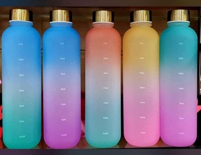 Motivational Sports Water Bottle 1 Liter Free Tritan Plastic with Mirror - Best Sports Activity Product Now Available in House Centre