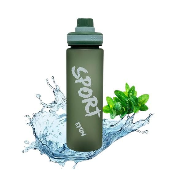 QSHOPMotivational Sports Water Bottle Leakproof Portable Drinking Bottle Fashion Durable Gym Fitness Sports Bottle with Strap BPA Free (700ml) Premium Quality (Green)