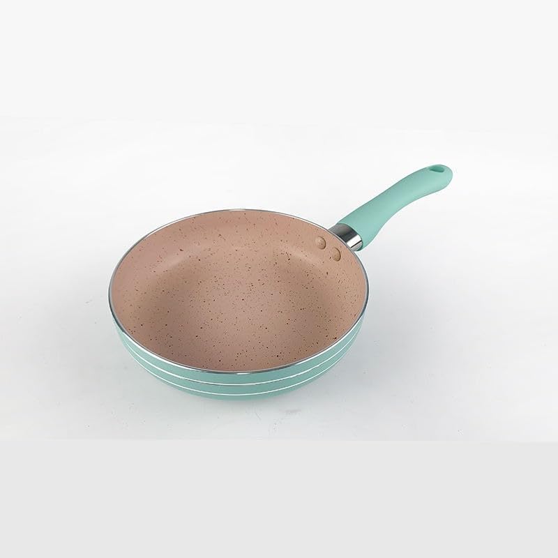 Mini Granite Nonstick Egg Pan – Scratch Resistant – Healthy Cooking Surface Without Oil – Ideal for Gas Stove – High Quality Frying Pan (Size 14 (Turquoise))