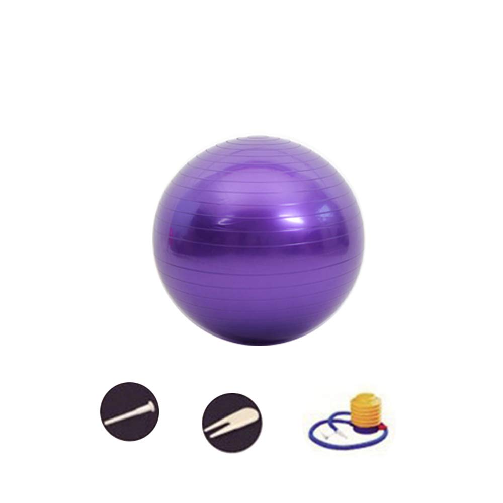 DAZISEN Pilates Balls - 45 cm/55 cm/65 cm/75 cm/85 cm/95 cm Anti-Burst Exercise Ball Included Pump for Yoga, Balancing, Fitness, Training (Red & Blue & Blue & Purple Pink & Silver)