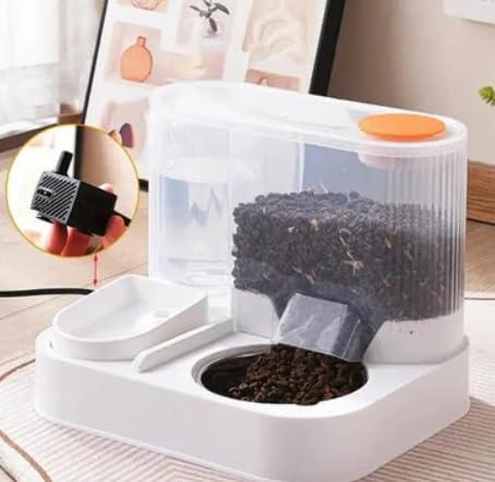 2in-1 Food Dispenser with Water Container – Automatic Pet Feeder and Waterer for Dogs and Cats