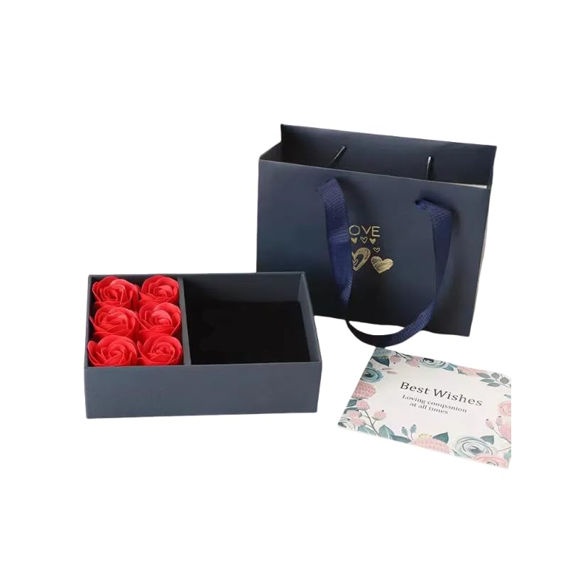 6 Eternal Rose Jewelry Packaging Gift Box, Beauty and the Beast Rose Jewelry Box, Never Fading Flowers, Valentine's Day, Anniversary, Wedding, Birthday Gift(No Jewelry)