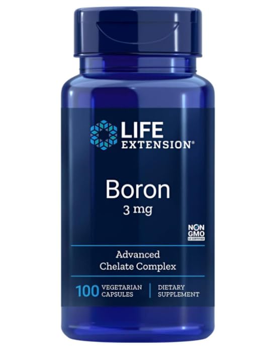 Premium Vital Boron 3mg - 100 Vegetarian Capsules - with Practical Pill Box - Mineral & Hormonal Rhythm Matrix - Bone Density Shield - Non-GMO - High Bio-Integrity Formula