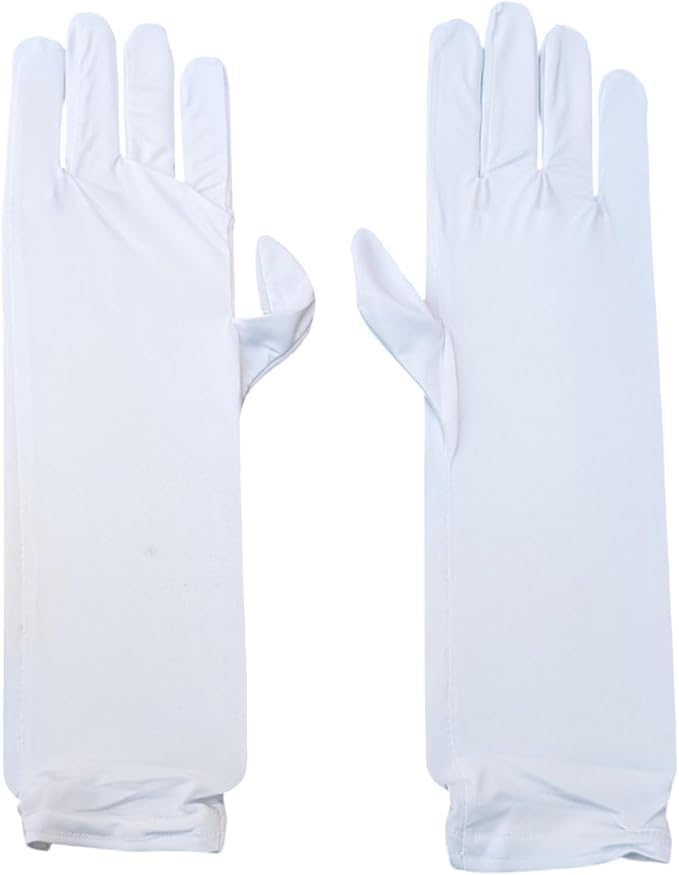 Women Long Gloves White Long Gloves for Hijab and Mokers Touch Screen