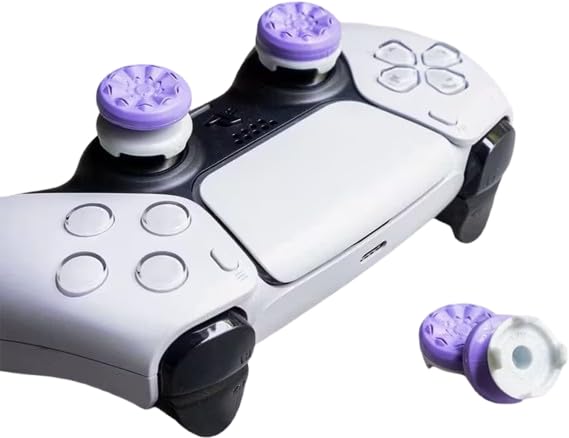 Professional Joystick Grips Compatible with PS4 and PS5 Controllers | Protective Cover and Extension Stick Compatible with Galaxy Analog Purple One Size