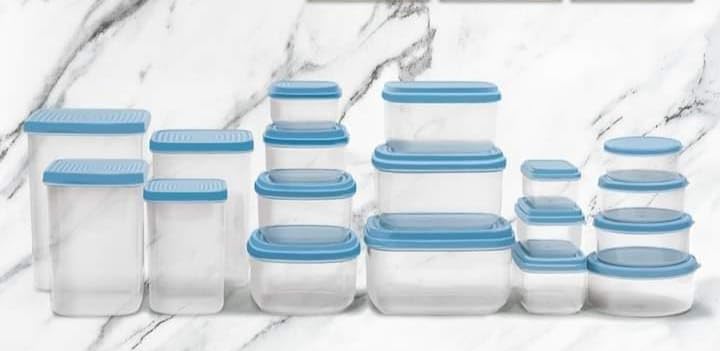 Dollar for Improt ELWATANIA FOOD CONTAINER SET 18 PCS, CLEAR/MULTI