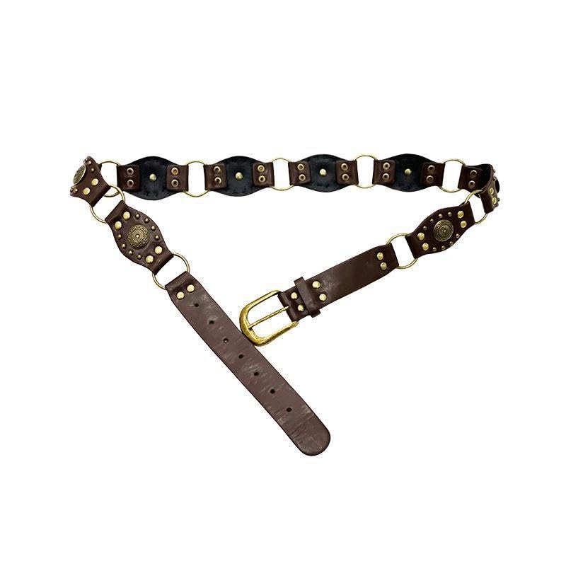 Wide Leather Belt - Trendy Accessory Featuring Metal Hook, Suitable for Fashion-Forward Women Seeking a Bold, Unique Look for Casual or Street Style Outfits