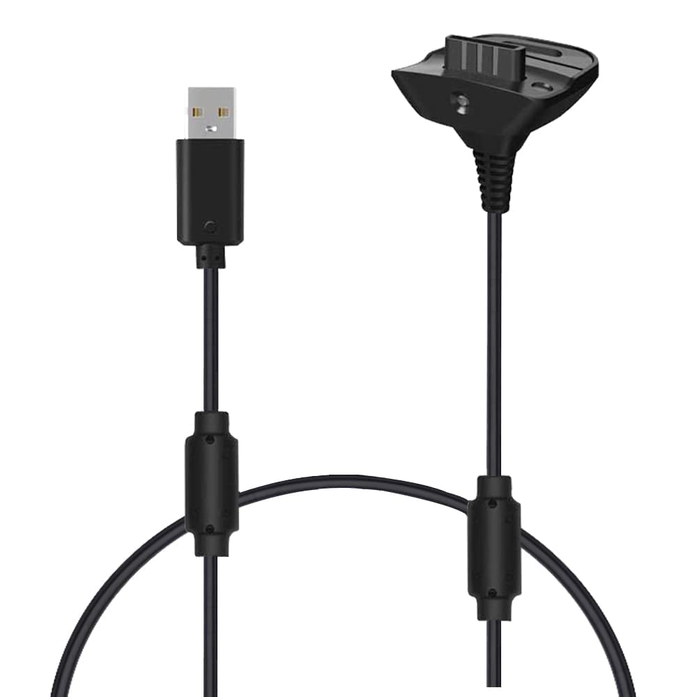 Charging Cable for Xbox 360 Wireless Game Controllers Remote Charger Cord Black (1)