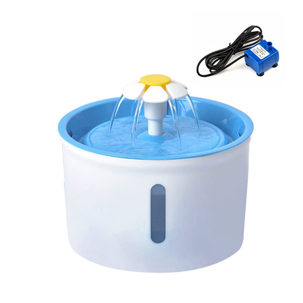 Cat Water Fountain Pet Fountain, Flower Fountain 1.6L Automatic Cat Water Fountain Dog Water Dispenser for Multiple Pets