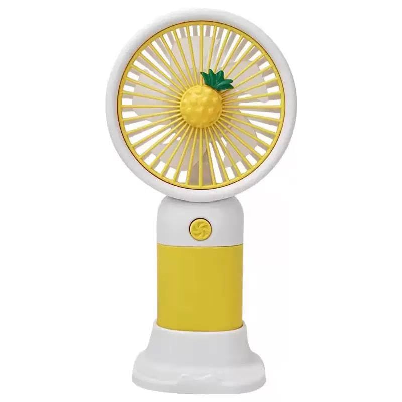 Portable Mini USB Fan with Phone Holder, Cute Fruit Design Handheld Cooling Fan, Lightweight Personal Desk Fan for Travel Office Car Outdoor Use, Quiet Rechargeable Summer Cooling Device
