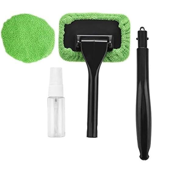 Windshield Cleaning Tool - Microfiber Cloth Car Window Cleanser Brush - Detachable Handle, Auto Glass Wiper, Interior Accessories, Car Cleaning Kit
