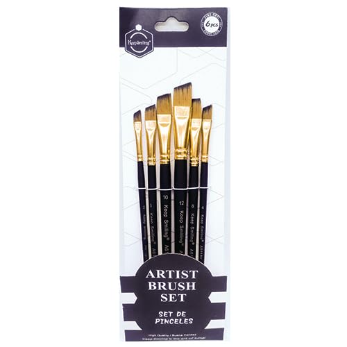 Keep Smiling Chiseled Brush Card A6118X, Black, 6 Pieces, Durable