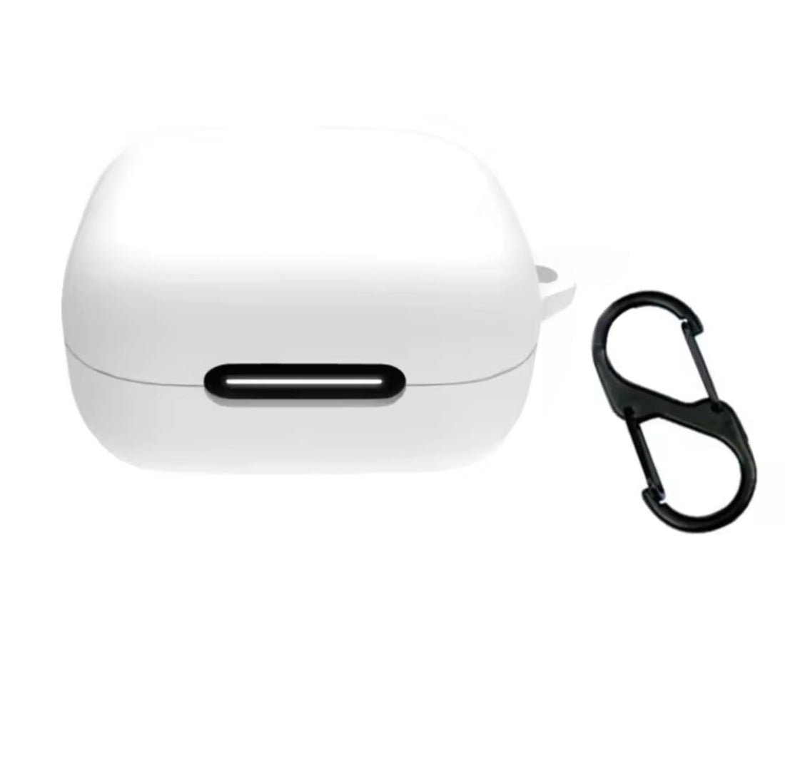 فكرة Fekra Compatible with Anker Soundcore R50i NC/Anker P30i Case Cover, Soft Silicone Shockproof Protective Case Wireless Earbuds with Carabiner, Front LED Visible (White)