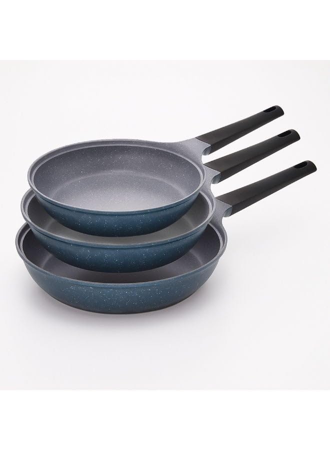 Glory 3-Piece Non-Stick Granite Cookware Set (20-24-28)-Blu-Grey