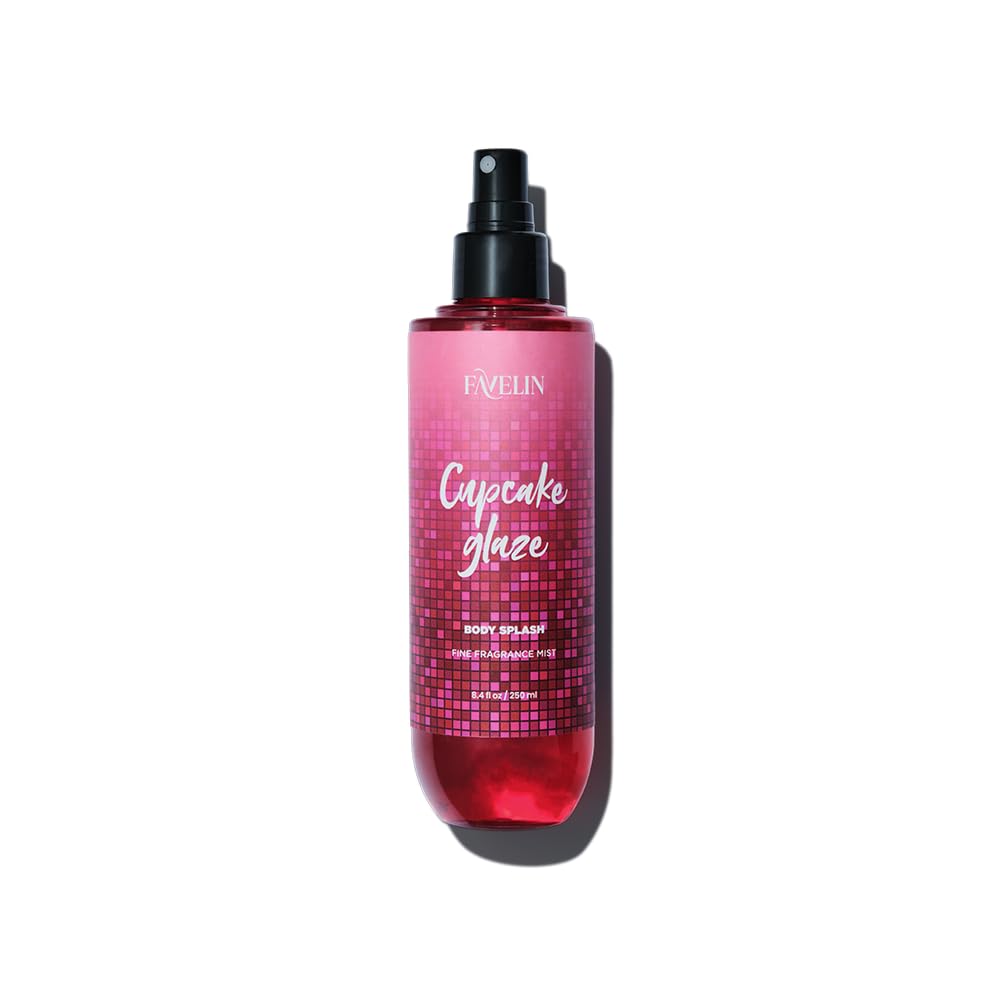 Favelin Cupcake Glaze Body Splash 250 Ml |With Buttercream - Ginger - Clove - Cookie - Coconut - musk Warm Vanilla & Spice | Delicious & Refreshing Fragrance