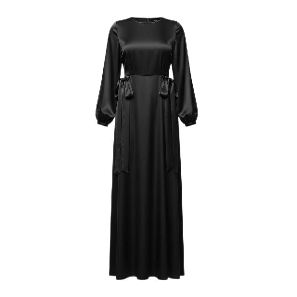 NATTY Satin Dress for Women Modest Hijab Dress Soiree فستان سواريه ساتان للمحجبات محتشم