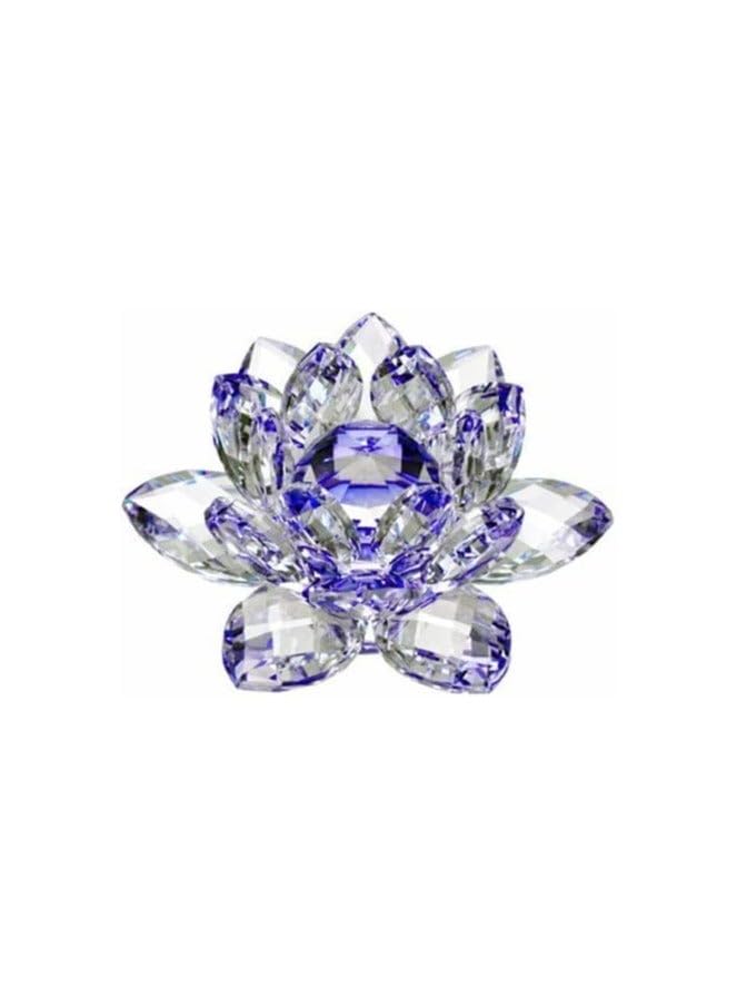 Julia Store Clear Crystal Lotus, Sparkle Crystal Flower, Hue Reflection, Glittering,Purity, Good Fortune,Wisdom,Feng Shui Ornaments,Home Decor,Party,Photography (5.5"/14cm, Blue)