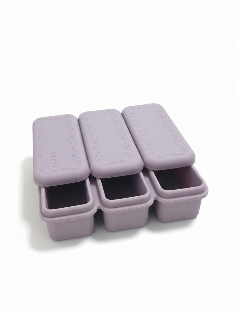 Spaceshoop Silicone Ice Cube Trays with Lids 1 Piece Pink