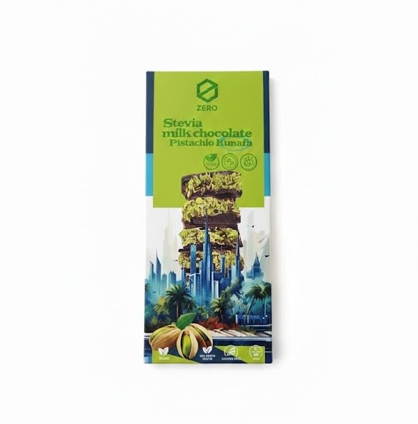 Zero Stevia Milk Chocolate - Pistachio Kunafa - 85g