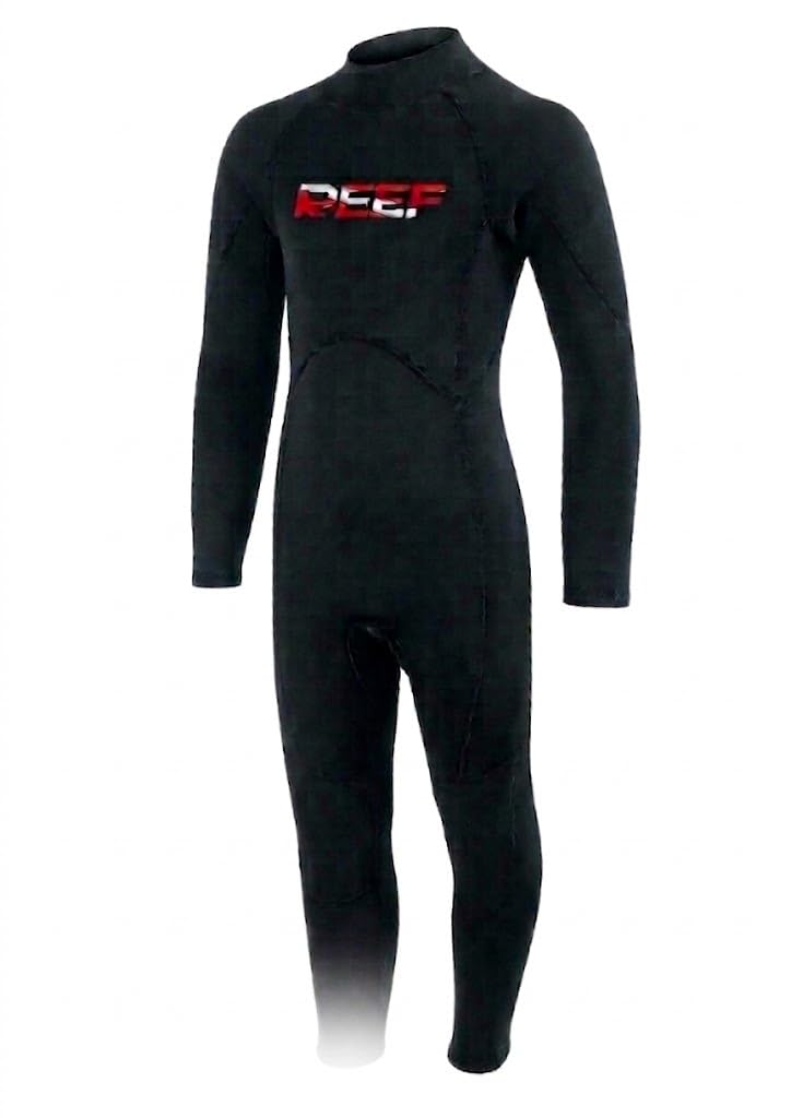 REEF Elite Series Kids Full Wetsuit, Black, 3MM Neoprene, Ultra-Flex, Back Zipper, for Swimming, Surfing and Diving بدله غطس اطفال
