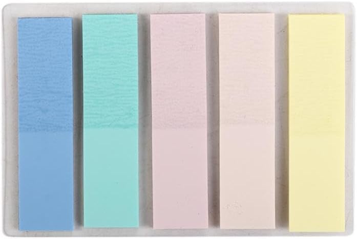 Set of Sticky Notes Index Tabs,100 Sheets Self-Stick Notes Sticky Index Tabs Self-Adhesive Memo Pad Stationery Strips Page Markers Book Annotation Tabs,Notebooks and Writing Pads (Multicolor)