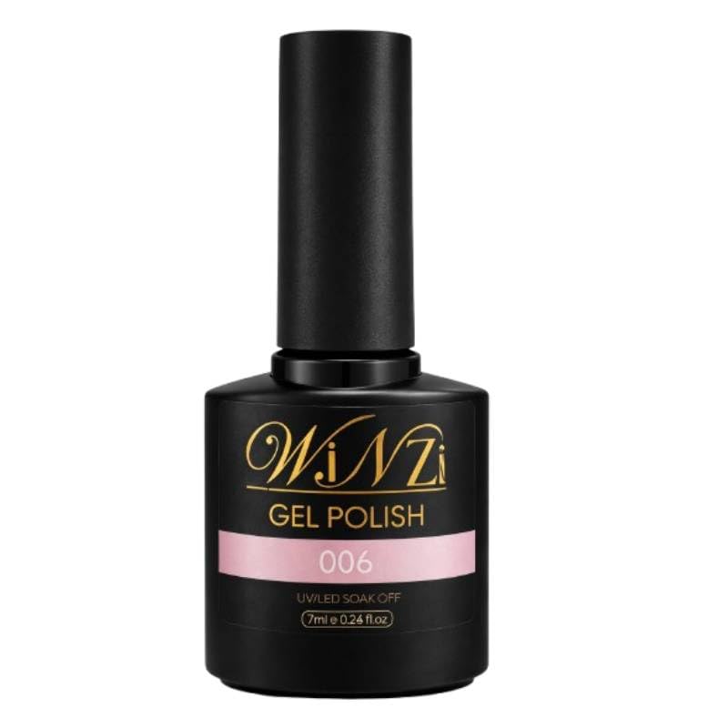 Soft Pink Gel Nail Polish 7ML, Light Pink Soak Off UV LED Gel Polish, Smooth Application, High Gloss Finish, Elegant Color for Salon Manicure and DIY at Home (006)