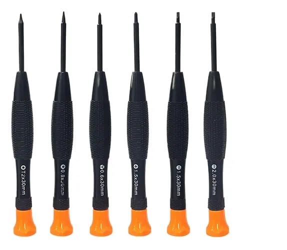 ME-2302 6Pcs All in 1 Small Screw Driver Set Multifunctional Miniature Screwdriver Non-slip Plastic Handle, Anti-Static For Watch Eyeglasses Electronics Repair TV etc.