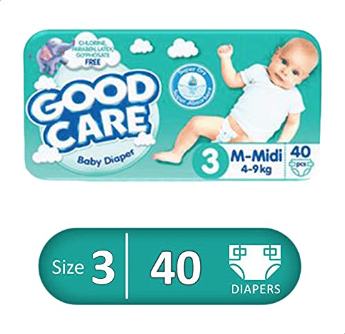 Good Care Baby Diapers, Size 3, M-Midi, 4-9 Kg - 40 Pieces