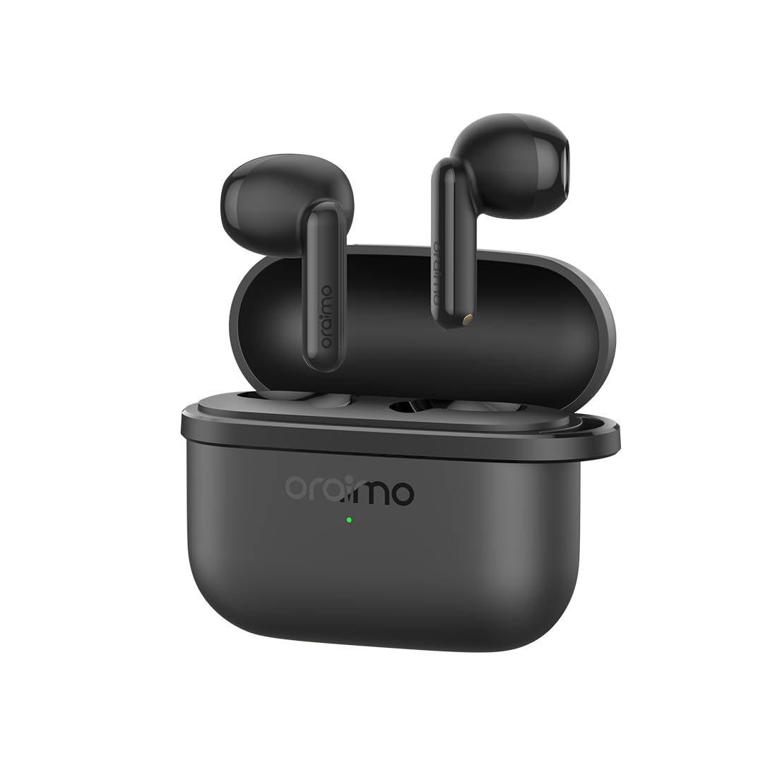 Oraimo OTW-324S SpaceBuds Air True Wireless Earbuds with Half-In-Ear Comfort and 38-Hour Playtime - Speed Black