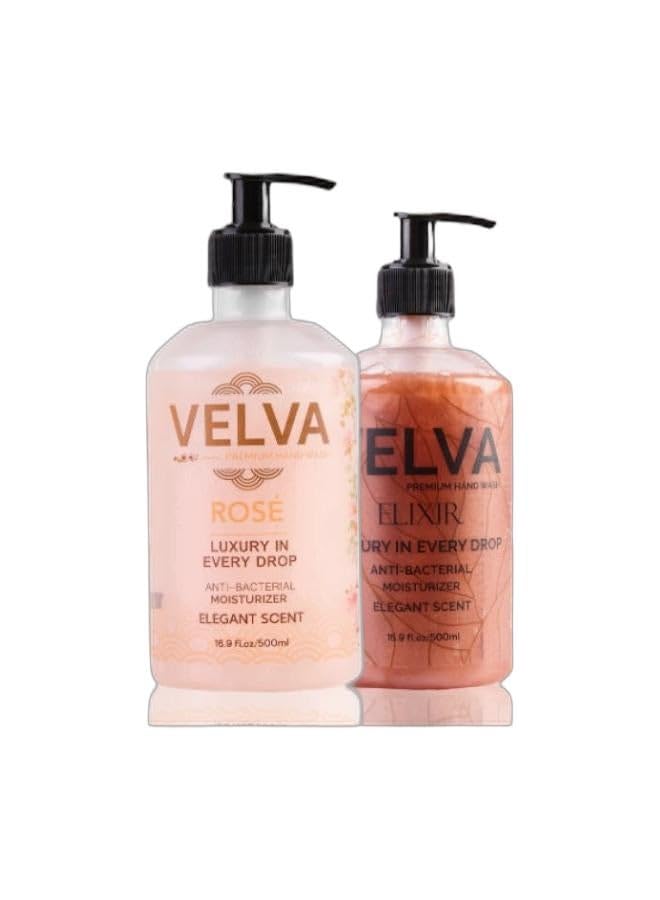 VELVA Premium hand wash rose - 500 ml & Premium hand wash Elixir - 500 mlBundle