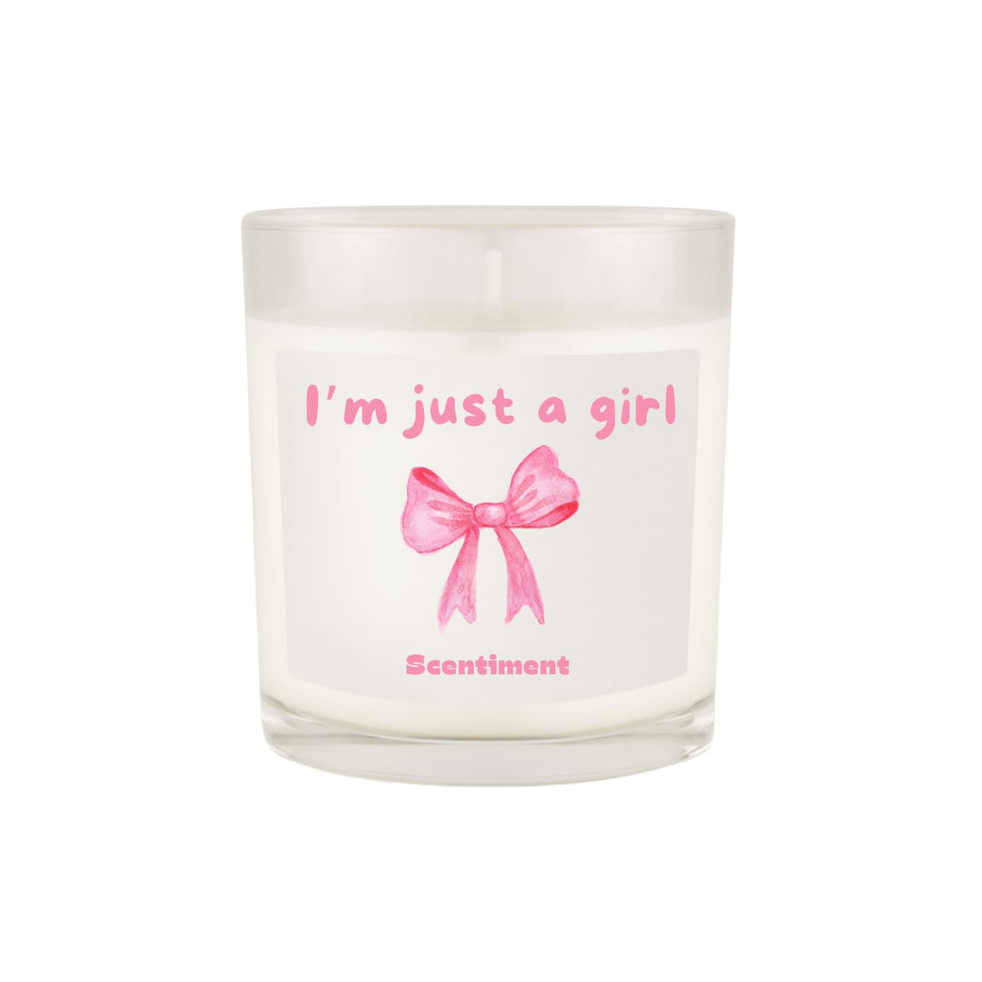 Scentiment I’m Just a Girl Candle – Sweet Feminine Gift for Her | Peony, Strawberry & Pomegranate Scent | Soy Coconut Beeswax Blend | Hand-Poured | Cute Aesthetic Candle for Women & Teen Girls