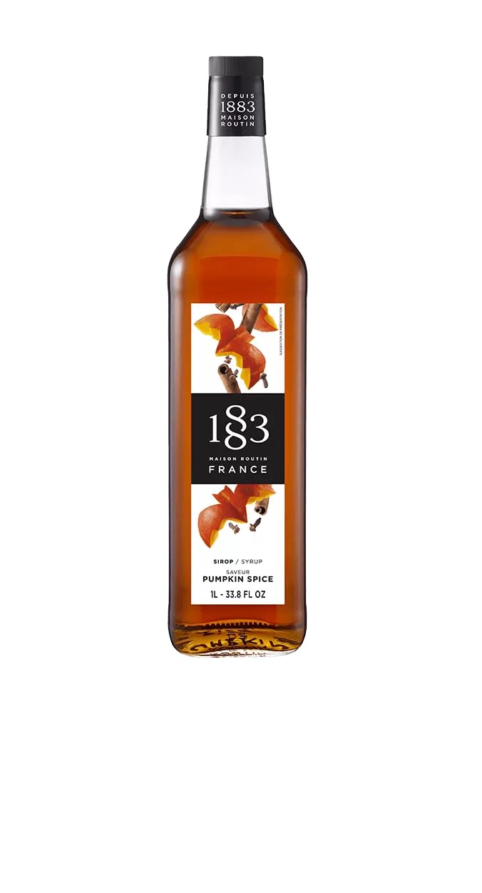 1883 MAISON ROUTIN FRANCE, Pumpkin Spice Syrup, Glass Bottle, 1 Liter, Made in France