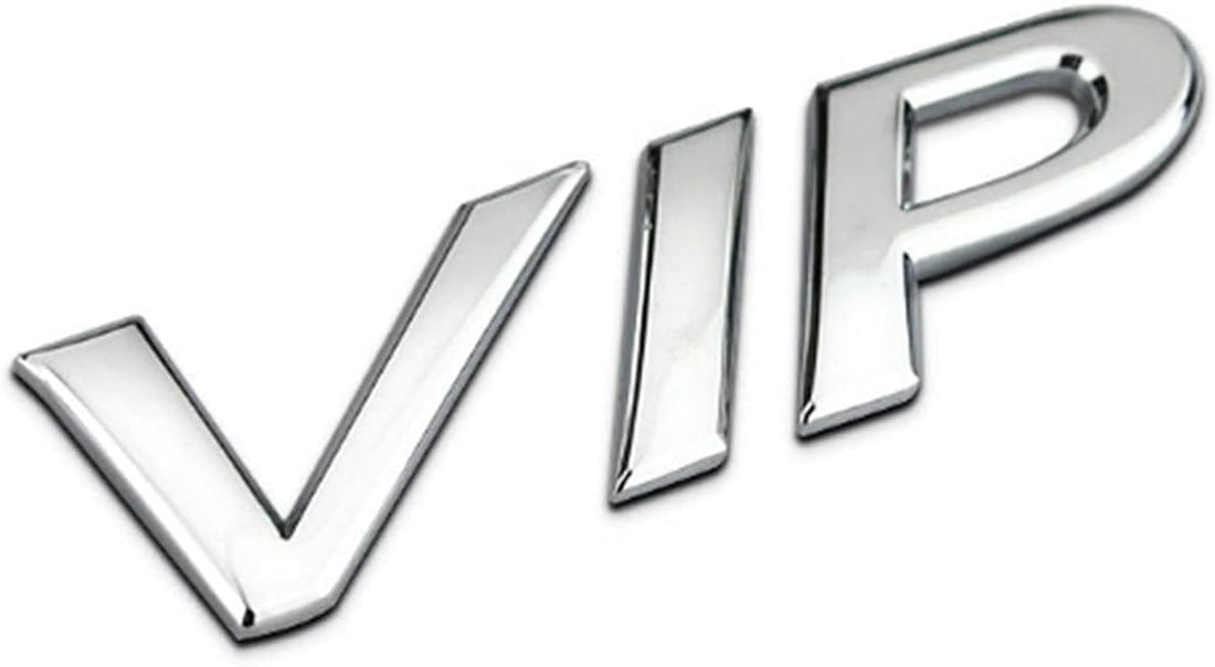 KaberTrade 3D Metal 3D Letter VIP Car Sticker Decal Sticker - 1 Piece (Colour Name:Silver) - KaberTrade