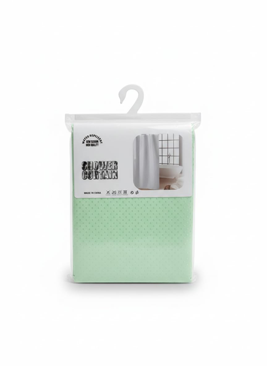 Waterproof Shower Curtain 180x180cm, Thick Polyester Mildew Proof Curtain with 12 Grommets, Heavy Duty Modern Design for Bathroom and Home - Your Choice of Colors (Green)