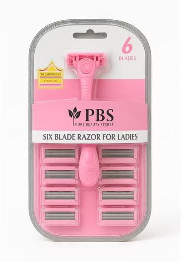 PBS Comfortglide Six Blade Razor – 1 Handle + 10 Cartridges