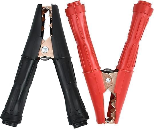 USHOP Car Battery Charger Copper Threaded Clamps, Heavy Duty Battery Can Be Connected to Cable Clips