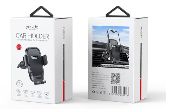 Y.e.s.i.d.o Car Phone Holder Mount, Vent Clip Design, Hands-Free Mobile Cradle